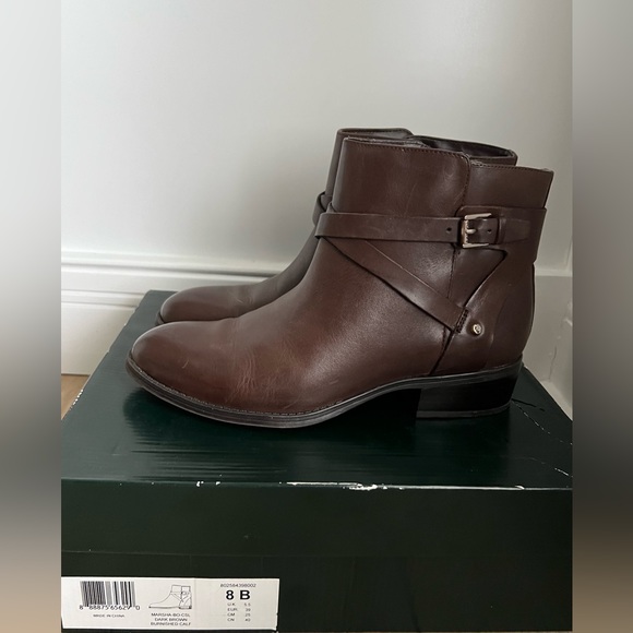 Lauren Ralph Lauren Boots Womens 8 B Marsha Ankle Boots in Dark Brown Leather - Picture 7 of 7